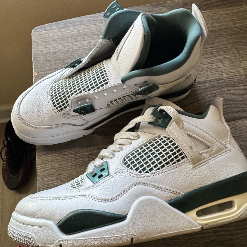 White and Green Sneakers